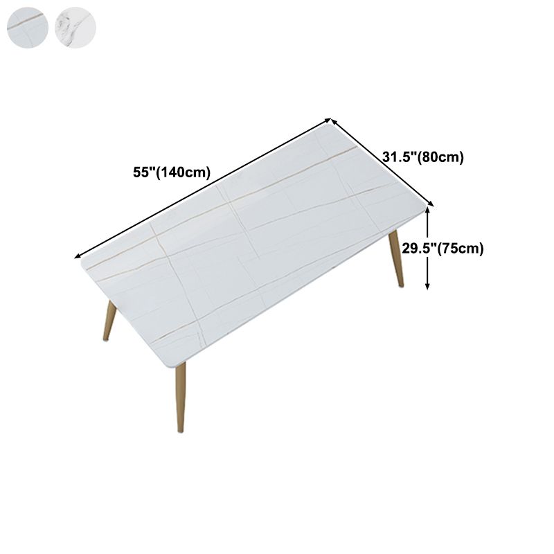 Mesa de la base de oro de la piedra mesa de cocina mesa de comedor de rectángulo de lujo tradicional