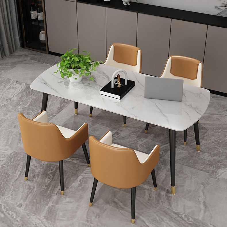 Sintered Stone Modern Style Dining Table White Rectangle Table with 4 Legs Clearhalo ' dining_table' 'Dining Tables & Seating' 'Dining Tables' 'furn' 'furn_dining_table' 'Furniture' 'furniture_dining_table' 'Kitchen & Dining Furniture' 'kitchen&dining_furn' 'kitchen' 'kitchen_dining_table' 1200x1200_b57915d0-1bb8-4e60-8483-75eecbbd5f3b