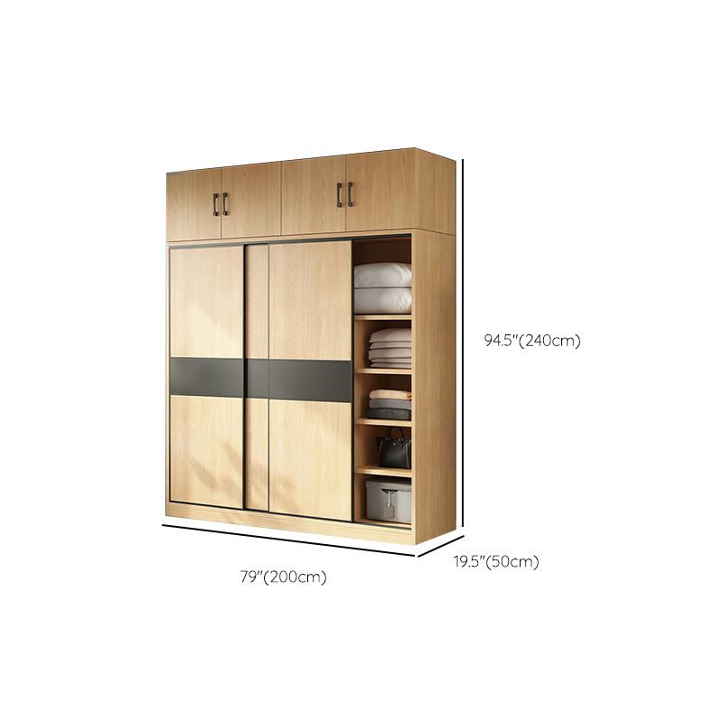 Modern Pine Solid Wood Wardrobe Freestanding Wardrobe with Soft Close Doors Clearhalo 'Armoires & Wardrobes' 'armoires_wardrobes' 'Bedroom Furniture' 'furn' 'furn_armoires_wardrobes' 'Furniture' 1200x1200_b57b2913-1394-4a9e-9688-1435c247da18