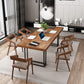 Ensemble de Table à manger en bois massif marron, 1/2/5/7 pièces, ensemble de Dinette industriel pour la maison
