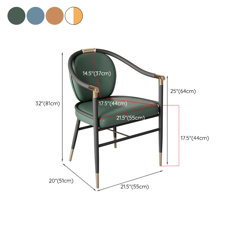 Dining Room Dining Arm Chair Faux Leather Upholstered Chair in Black Legs