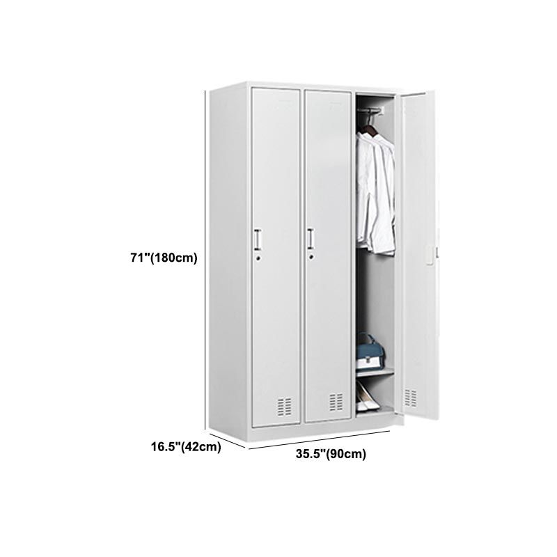 Grey Wardrobe Armoire Metal Contemporary Wardrobe Cabinet for Home