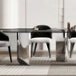 Simplicity Style Rectangle Glass Dining Site Table with 3 Legs Clearhalo 'Dining Tables & Seating' 'Dining Tables' 'dining_table' 'furn' 'furn_dining_table' 'Furniture' 'Kitchen & Dining Furniture' 1200x1200_b57e3cd6-2fda-4d06-99f0-1f8a8fb7e9cc
