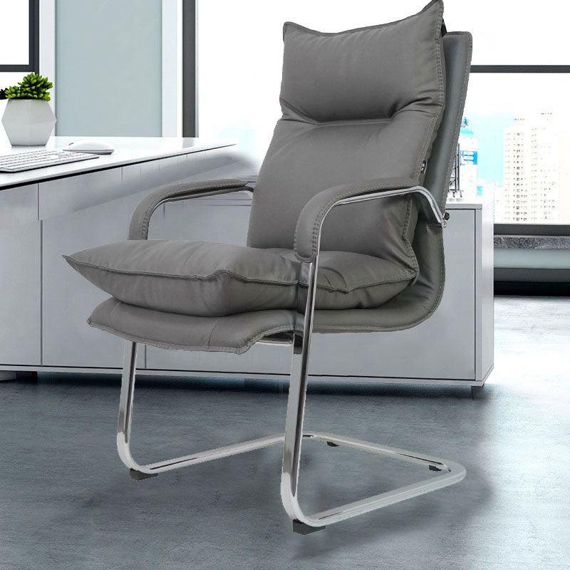 Sedia da manager con schienale alto grigio Sedia direzionale moderna con braccioli imbottiti