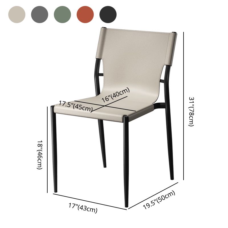 Contemporary Metal Dining Armless Chairs Leather Dining Chairs for Restaurant Clearhalo ' kitchen&dining_furn' 'Dining Chairs' 'Dining Tables & Seating' 'dining_chair' 'furn' 'furn_dining_chair' 'Furniture' 'furniture_dining_chair' 'Kitchen & Dining Furniture' 'kitchen' 1200x1200_b57fe495-7e8e-4ca6-99be-3be97e883403
