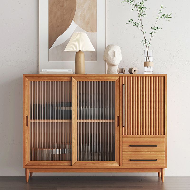 Mobile moderno armadio in legno massiccio armadio per porte in vetro con cassetti