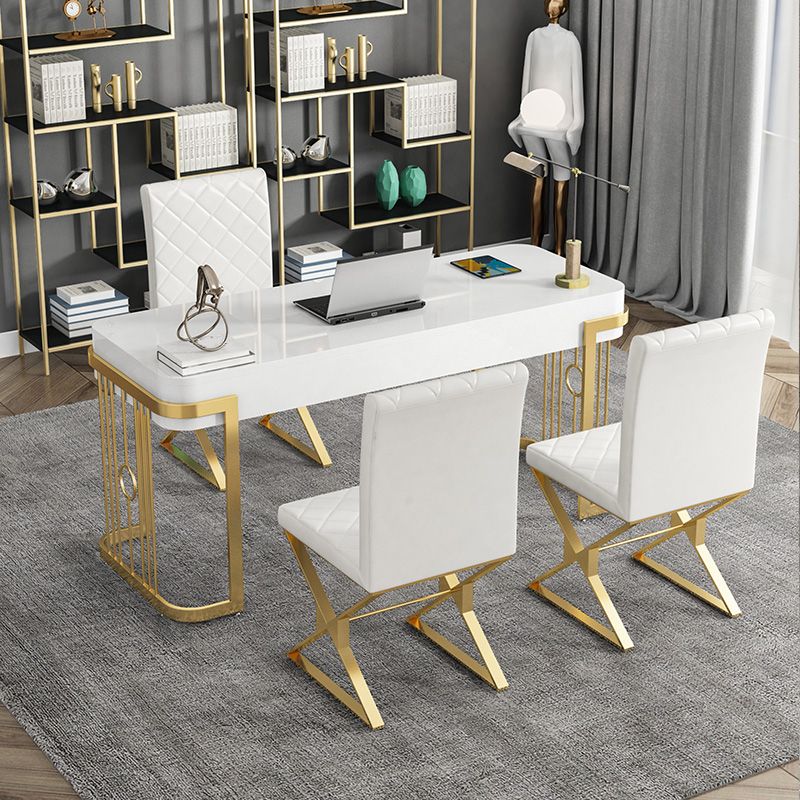Home Office Writing Desk Glam Style Curved Imitation Marble Writing Desk Clearhalo 'furn' 'furn_office_desk' 'Furniture' 'furniture_office_desk' 'Office Desks' 'Office Furniture' 'office_desk' 1200x1200_b580e4fb-f2ce-4cf5-8954-0d9a3022dddf
