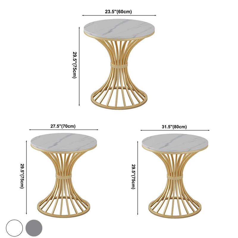Round Pedestal Glam Dining Table Two-Color Fixed Table of Sintered Stone Clearhalo ' dining_table' 'Dining Tables & Seating' 'Dining Tables' 'furn' 'furn_dining_table' 'Furniture' 'furniture_dining_table' 'Kitchen & Dining Furniture' 'kitchen&dining_furn' 'kitchen' 'kitchen_dining_table' 1200x1200_b580f564-271c-4e21-8aad-d71f27646009