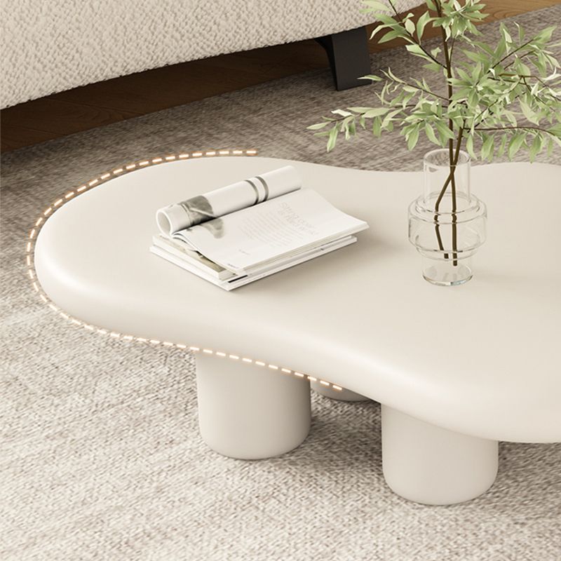 White Wood Coffee Table Free-Form Modern No Distressing Coffee Table Clearhalo 'Coffee & Accent Tables' 'Coffee Tables' 'coffee_tables' 'furn' 'furn_coffee_tables' 'Furniture' 'Living Room Furniture' 1200x1200_b5825370-0aa7-405c-a15c-8e5d9793b7b9