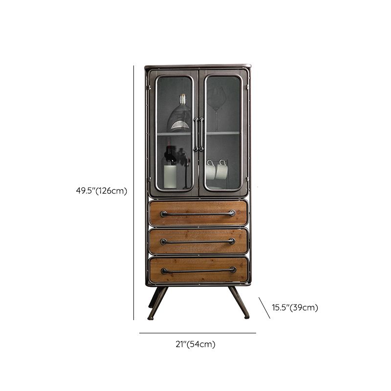 Black Metal Display Stand Glass Doors Traditional Curio Cabinet Clearhalo 'Display & China Cabinets' 'display_china_cabinets' 'furn' 'furn_display_china_cabinets' 'Furniture' 'Kitchen & Dining Furniture' 1200x1200_b582aa02-dd25-4ab0-93d9-727701c45b57