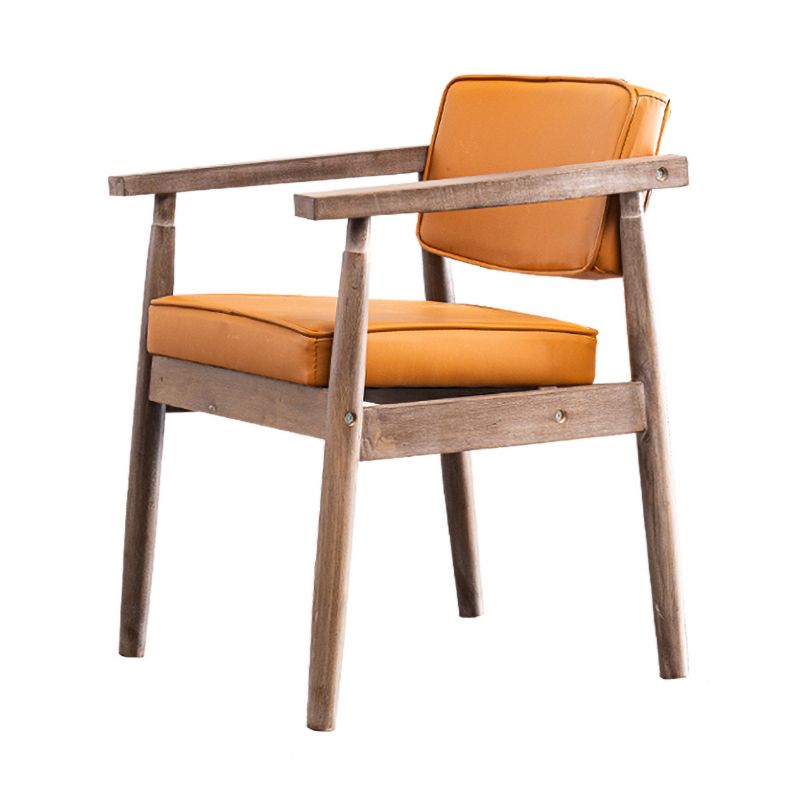 Contemporary Kitchen Leather Square Dining Chair Open Back Dining Side Chair Clearhalo ' kitchen&dining_furn' 'Dining Chairs' 'Dining Tables & Seating' 'dining_chair' 'furn' 'furn_dining_chair' 'Furniture' 'furniture_dining_chair' 'Kitchen & Dining Furniture' 'kitchen' 1200x1200_b584175f-279d-49f1-b6d9-5619a9fd66bc