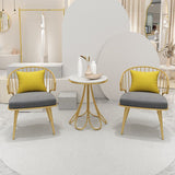 Sillas de comedor de metal de comedor de comedor de comedor contemporáneo en oro