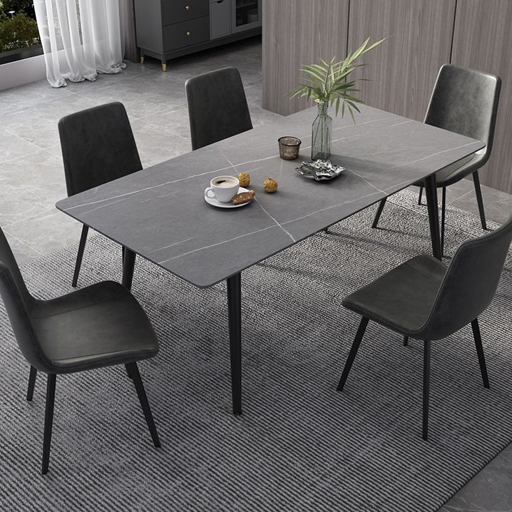 Modern Rectangle Dining Table Sintered Stone 4 Legs Table for Dining Room Clearhalo 'Dining Tables & Seating' 'Dining Tables' 'dining_table' 'furn' 'furn_dining_table' 'Furniture' 'Kitchen & Dining Furniture' 1200x1200_b584c5d0-ba95-40c6-b225-bff2ed584563