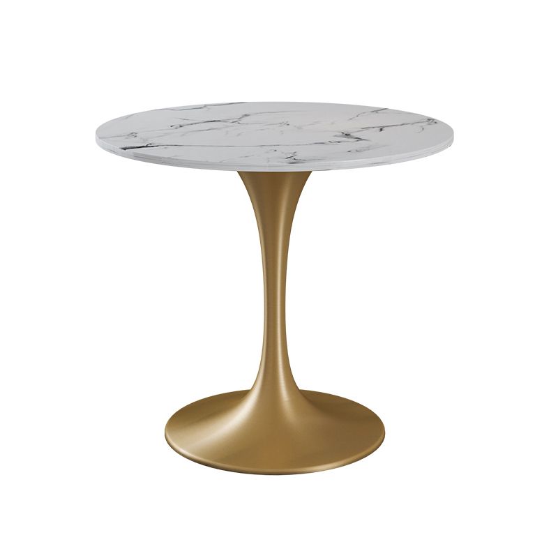 グラムスタイルのダイネットセット1/3/4/5 PCSダイニングチェア付きラウンドストーンダイナーテーブル