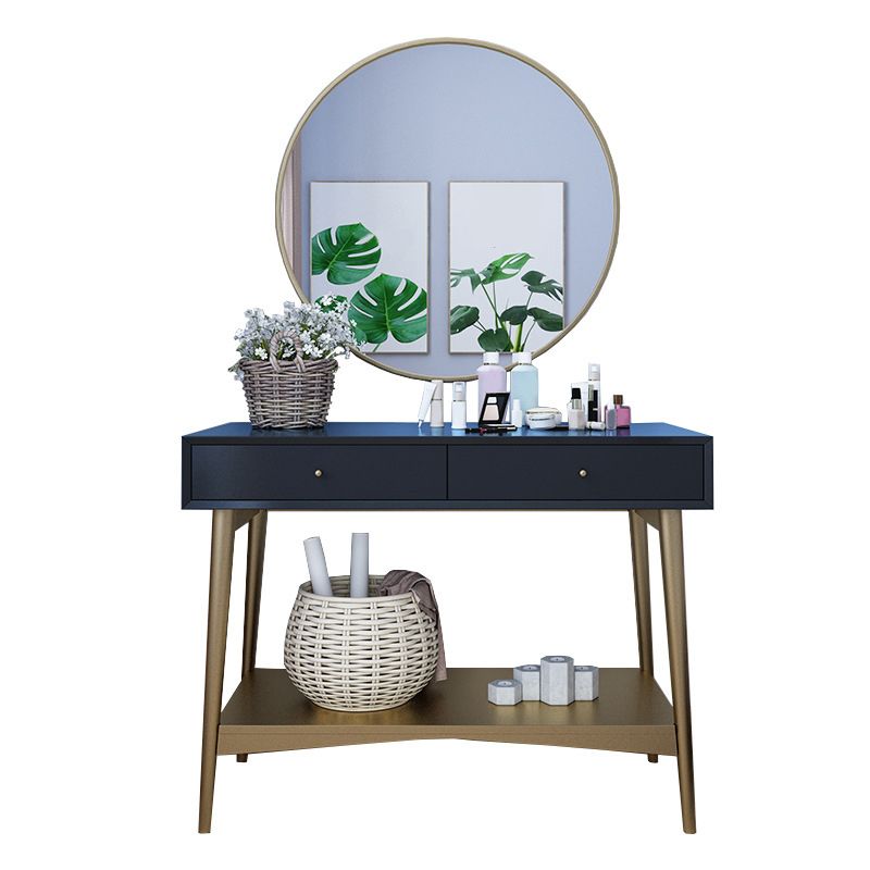 17.71 "2つのストレージ引き出し付きの鏡の虚栄心テーブル付きの幅の広いメイクアップカウンター