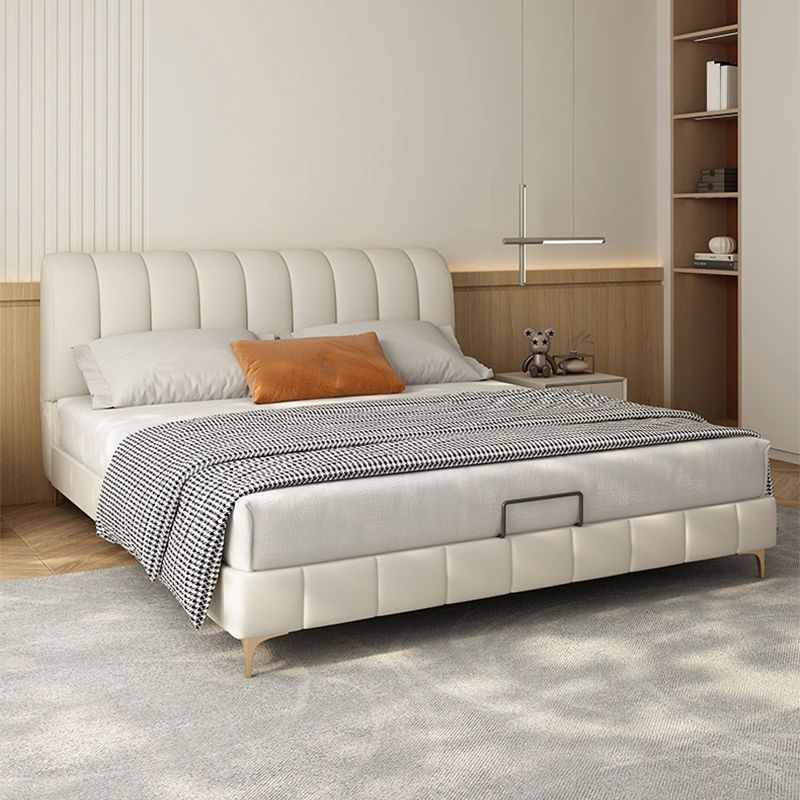 Testiera imbottita letto standard letto a legna in legno in bianco in bianco