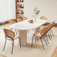 White Contemporary Dining Room Dinner Kitchen Table Double Pedestal Dinner Table