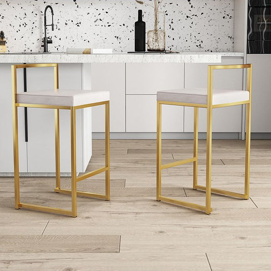 Glam Footrest Upholstered Bar Stool Matte Finish Home Low Back Stool Clearhalo 'Bar Furniture' 'Bar Stools' 'bar_stools' 'furn' 'furn_bar_stools' 'Furniture' 'furniture_bar_stools' 'Kitchen & Dining Furniture' 1200x1200_b586b964-ed66-43d7-967b-63c6c511ed6f