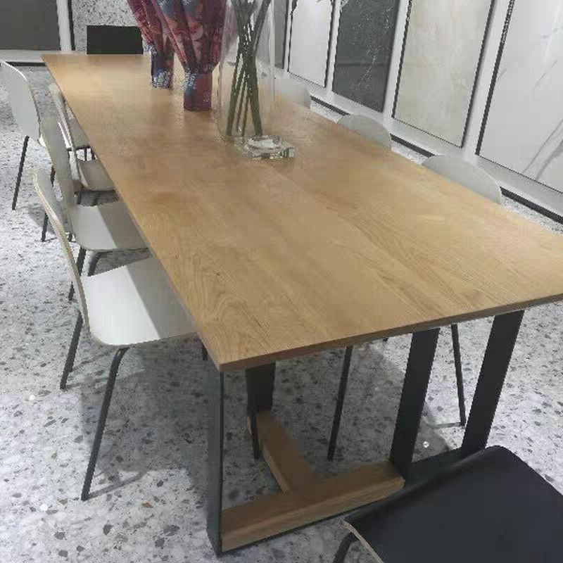 Industrial Style Dining Site Table Solid Wood Double Pedestal Furniture Clearhalo ' dining_table' 'Dining Tables & Seating' 'Dining Tables' 'furn' 'furn_dining_table' 'Furniture' 'furniture_dining_table' 'Kitchen & Dining Furniture' 'kitchen&dining_furn' 'kitchen' 'kitchen_dining_table' 1200x1200_b586f86c-a513-4ec9-a5a1-24eb4ce32b52