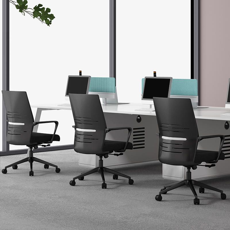 Modern Office Chair Adjustable Seat Height Fixed Arms with Wheels