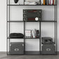 Metal Standard Bookcase Contemporary Style Open Back Bookshelf for Home Office Clearhalo 'Bookcases' 'furn' 'furn_bookcases' 'Furniture' 'Office Furniture' 1200x1200_b5882252-4590-4ee4-8f4d-3d12d9f28742
