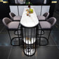 Free Form Bar Table Set 1/2/3/5 Pcs Stone Black Metal Bar Table with PU Upholstery Stools