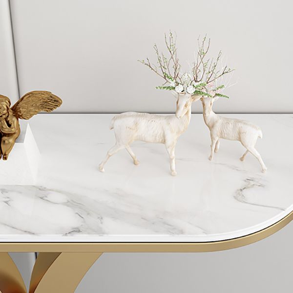 Tavolo della console glam tavolo di accento in marmo mezza luna, largo 12 pollici