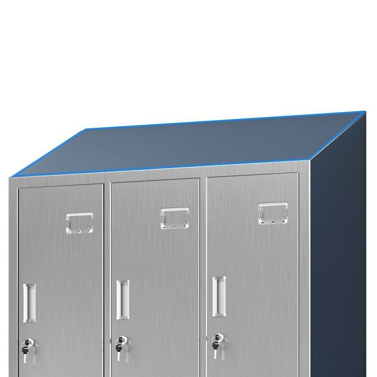 Chrome Steel Cabinet with Hinged Doors Modern Storage Cabinet for Bathroom