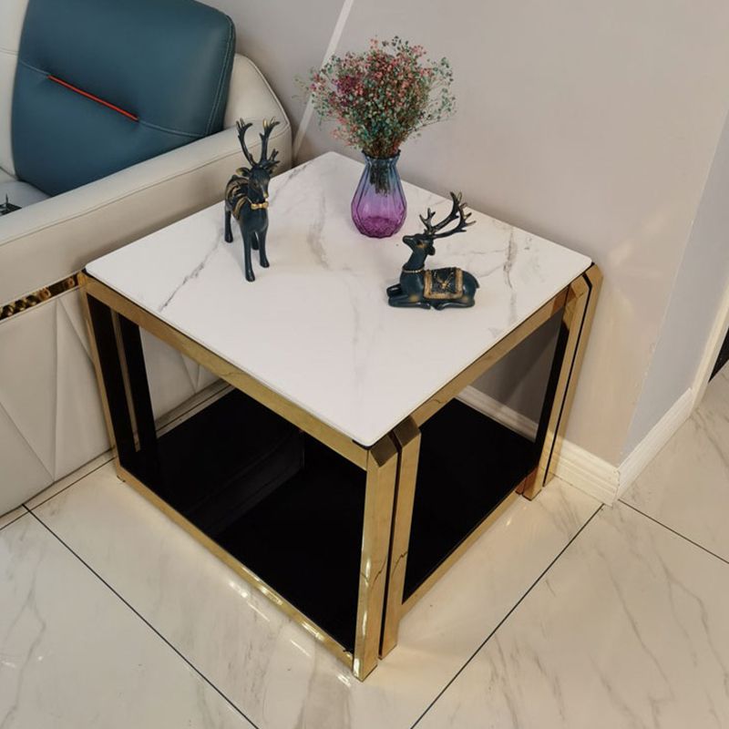 Table de glamour en pierre supérieure en acier