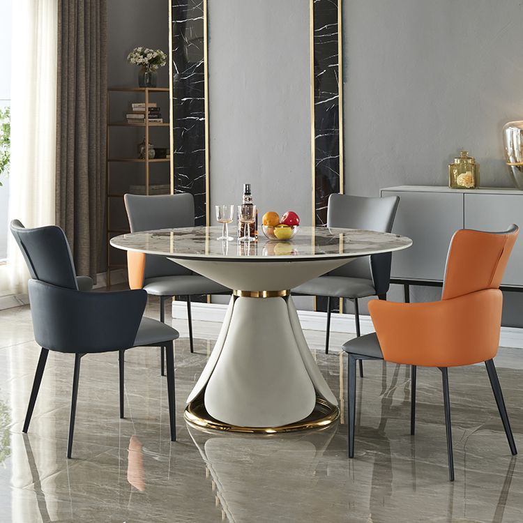 Hôtel contemporain Solid Back Arm Brand en cuir Matte finale de salle à manger