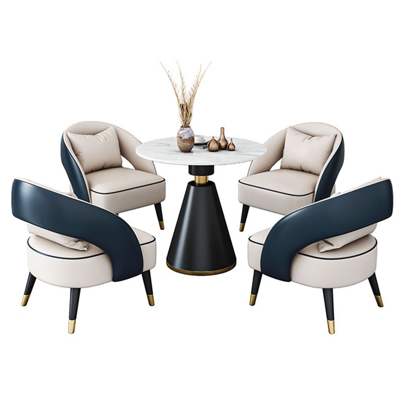 Traditional Luxury Round Dining Room Table Sintered Stone Table with Black Pedestal Base Clearhalo ' dining_table' 'Dining Tables & Seating' 'Dining Tables' 'furn' 'furn_dining_table' 'Furniture' 'furniture_dining_table' 'Kitchen & Dining Furniture' 'kitchen&dining_furn' 'kitchen' 'kitchen_dining_table' 1200x1200_b5933f51-f41b-4104-bbd5-4aa74d68a9d2