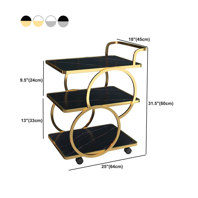 Tavolo da preparazione a rotolamento contemporaneo da 31,5 "H tavolo da preparazione in metallo rettangolare per sala da pranzo