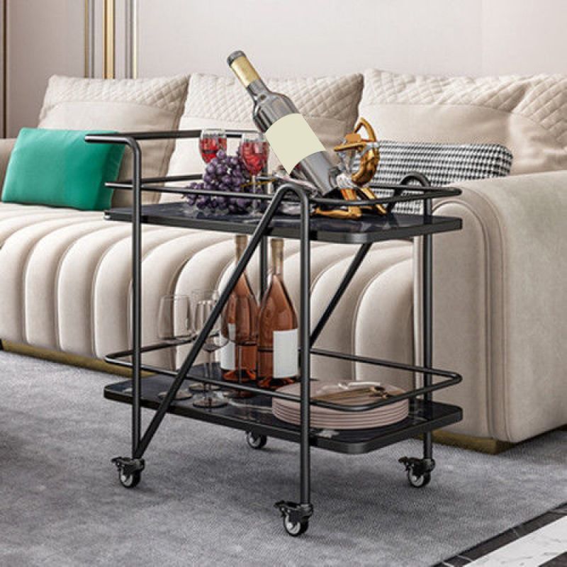 Contemporary Metal Prep Table 29.92"H Rolling Prep Table for Dining Room