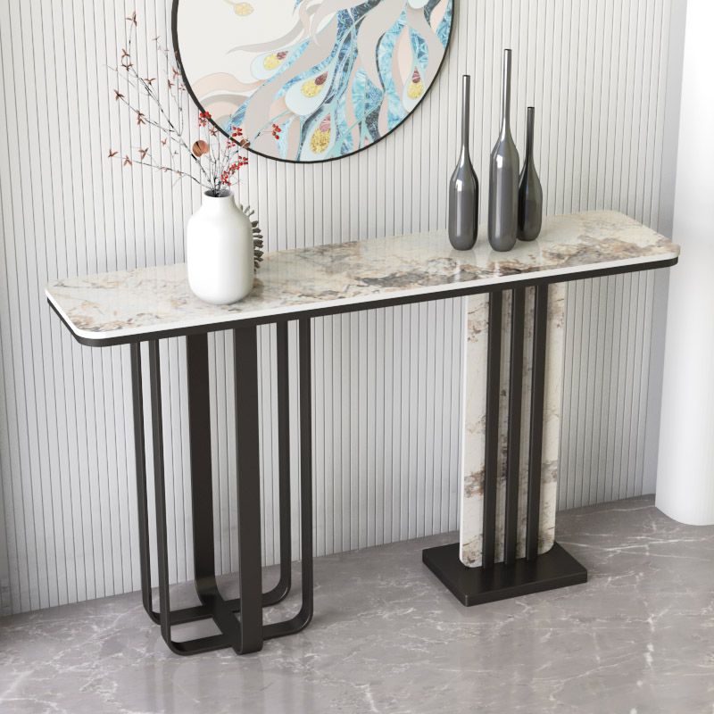 Tabla de consola de piedra moderna 31.5 "Mesa de acento resistente a las manchas de alto