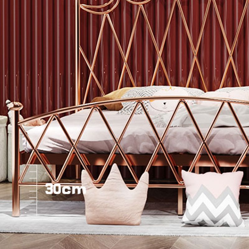 Glam Metal Arched Standard Bed with Open-Frame Headboard, Mattress Not Included