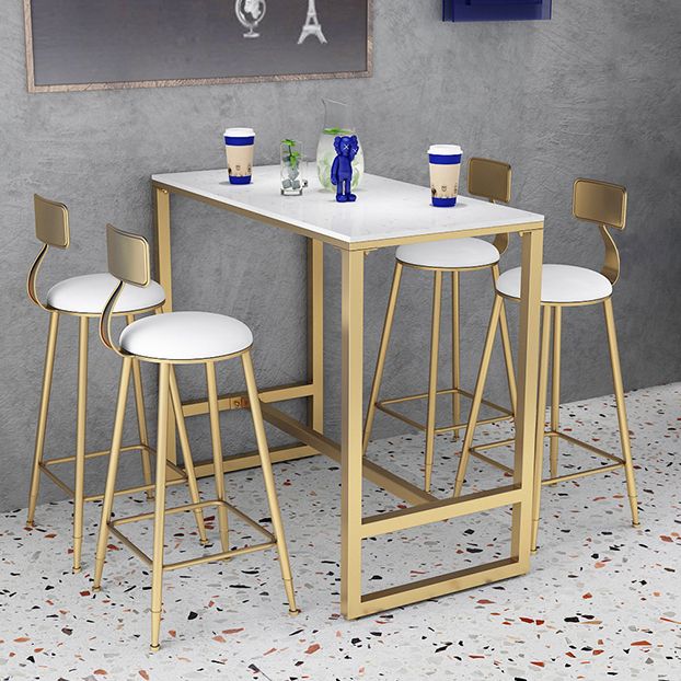 Contemporary Marble Pub Height Dining Table Trestle Indoor Counter Height Dining Table Clearhalo 'Bar Furniture' 'Bar Tables' 'bar_tables' 'furn' 'furn_bar_tables' 'Furniture' 'furniture_bar_tables' 'Kitchen & Dining Furniture' 'kitchen&dining_furn' 'kitchen' 1200x1200_b5957917-5d8f-4f86-9618-226e292ecc07