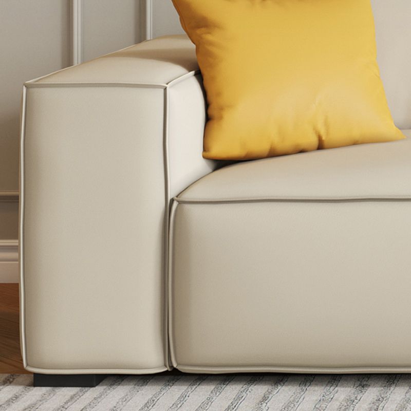 Contemporary 25.59" H Faux Leather Square Arm Sofa for Living Room