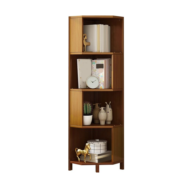 Mid-Century Modern Corner Cabinet with Shelves and Straight Legs in Brown Clearhalo 'Cabinets & Chests' 'cabinets_chests' 'furn' 'furn_cabinets_chests' 'Furniture' 'Living Room Furniture' 1200x1200_b5969c27-52c1-49f0-8f95-0fd07dbae6fd
