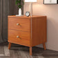 Solid Wood Bedside Cabinet Contemporary Night Table with Drawers