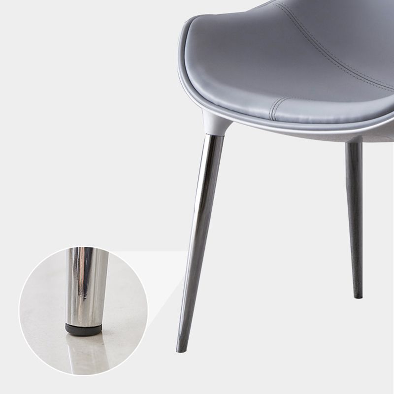 Modern Style Home Side Chair Solid Back Metal Upholstered Dining Room Chair (Set of 2) Clearhalo ' kitchen&dining_furn' 'Dining Chairs' 'Dining Tables & Seating' 'dining_chair' 'furn' 'furn_dining_chair' 'Furniture' 'furniture_dining_chair' 'Kitchen & Dining Furniture' 'kitchen' 1200x1200_b596d345-fecd-4e81-90f9-cdf103c6260f