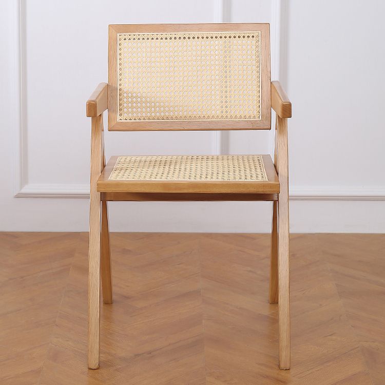 Contemporary Dining Arm Chair Matte Finish Solid Wood Open Back Chair Clearhalo ' kitchen&dining_furn' 'Dining Chairs' 'Dining Tables & Seating' 'dining_chair' 'furn' 'furn_dining_chair' 'Furniture' 'furniture_dining_chair' 'Kitchen & Dining Furniture' 'kitchen' 1200x1200_b597ec64-f7be-477a-9c9c-890d7bd476a5