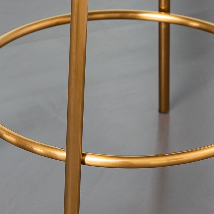 Nordic Glam Bar-stool PU Leather Counter Bar Stool with Metal Legs