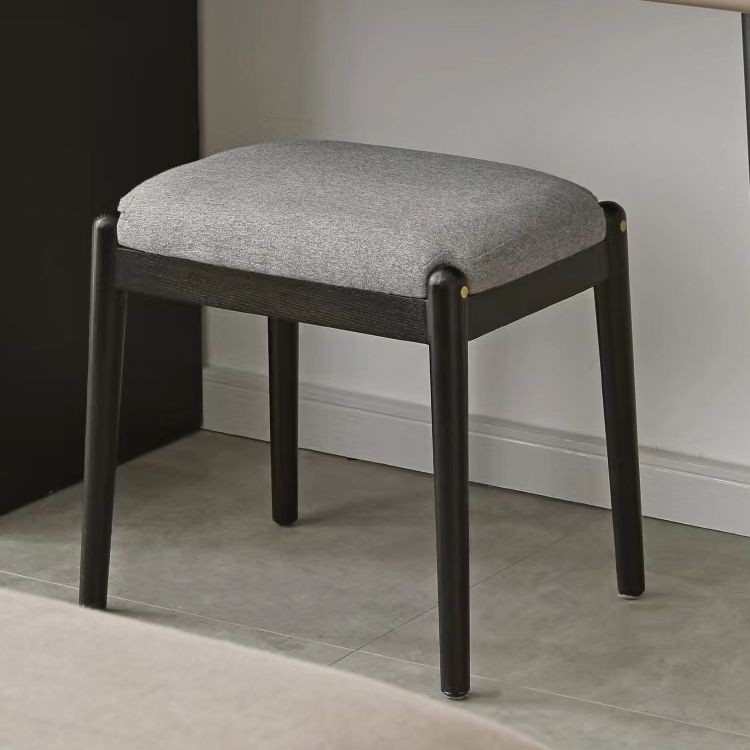 Modern Black Dressing Table Stool Set Wooden Vanity Dressing Table for Bedroom