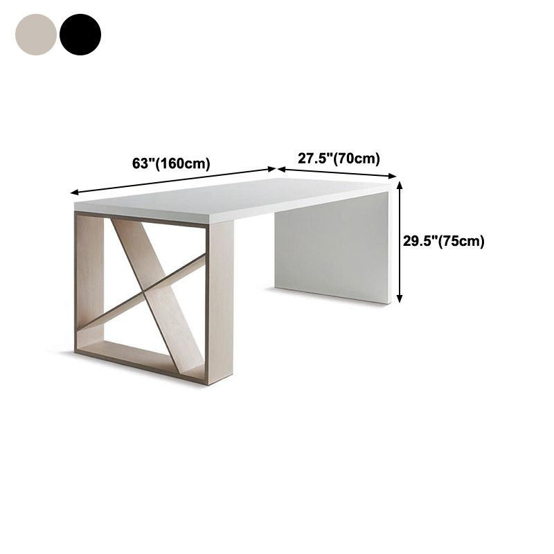 Rectangle Solid Wood Dining Table for Restaurant Modern Table with Double Pedestal Clearhalo ' dining_table' 'Dining Tables & Seating' 'Dining Tables' 'furn' 'furn_dining_table' 'Furniture' 'furniture_dining_table' 'Kitchen & Dining Furniture' 'kitchen&dining_furn' 'kitchen' 'kitchen_dining_table' 1200x1200_b5993d86-8b70-4d0a-9314-f413e5ea56f7