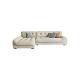 Cream-white Sectional down Padded Tufted Back Tech/flannelette Sofa