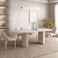 Oval Contemporary Dining Table Sintered Stone Home Fixed Desk