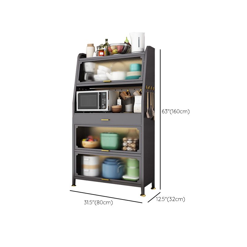 Server di pranzo in metallo contemporaneo server buffet nero per sala da pranzo