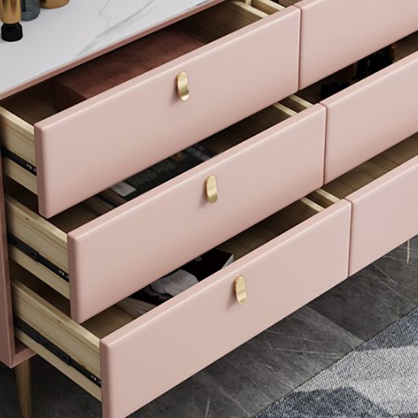 Glam Style Buffet Table White Stone Top Kitchen Table for Living Room Clearhalo 'buffet_sideboard' 'Buffets & Sideboards' 'Furniture' 'furniture_buffet_sideboard' 'Kitchen & Dining Furniture' 1200x1200_b59b3227-3407-4beb-a60f-e10333d38a0f