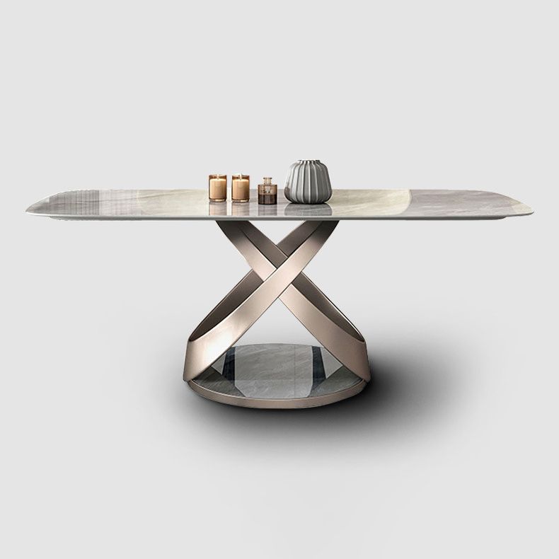 Modern Style Sintered Stone Dining Table with Standard Height Table for Home Use Clearhalo 'Dining Room Sets' 'Dining Tables & Seating' 'dining_room_set' 'furn' 'furn_dining_room_set' 'Furniture' 'furniture_dining_room_set' 'Kitchen & Dining Furniture' 'kitchen&dining_furn' 'kitchen' 1200x1200_b59d9ebb-c896-44c4-83f1-e79328bf6f8a