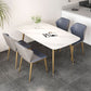 Set da tavolo da pranzo rettangolare glam 1/3/4/5 pezzi Dinette Set con top in pietra sinterizzata bianca